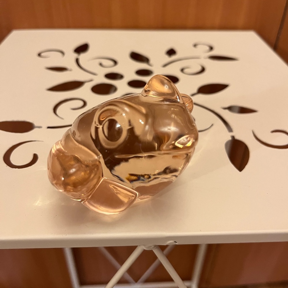 Silvestri Art Glass Light Pink Frog Paperweight Figurin